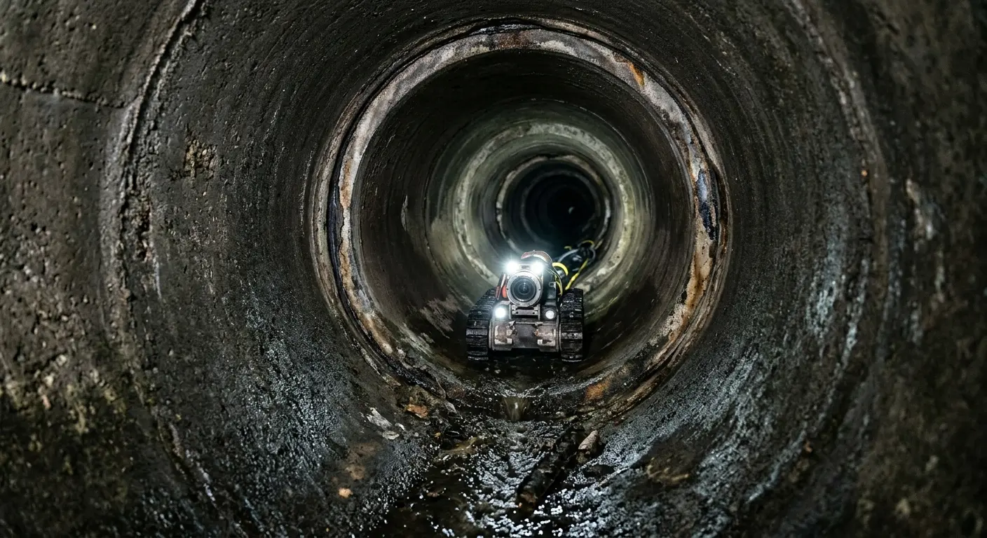 Robotic sewer camera inspecting pipe interior for Drain Snake Service in Toppenish